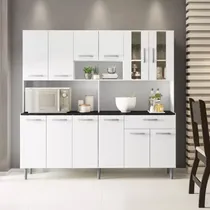 Comprar Kit De Cocina Compacta Armario Cajones Alacena Bajo + Mesada