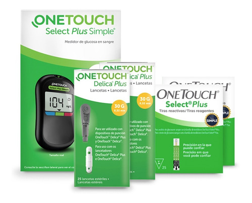 Glucómetro Onetouch Select Plus Simple 50 Tiras 50 Lancetas