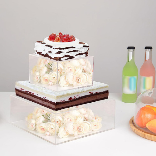 Caja De Presentación De Pastel Cuadrada, Soporte Para