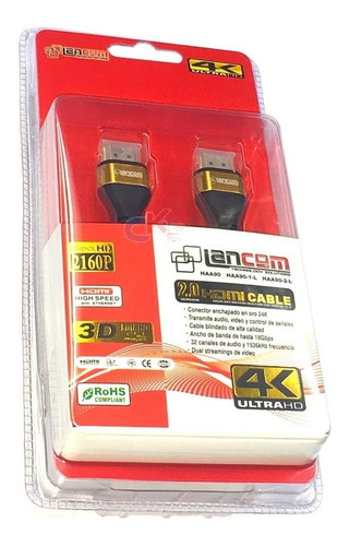 Cable Hdmi 2.0 De 3 Metros Lancom Ultra Hd 4k Slim Delgado