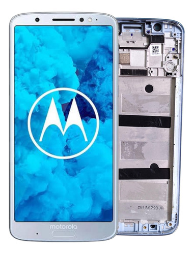 Lcd Touch Con Marco Moto G6 Plus Xt1926 Original Sin Huella Azul Claro (Reacondicionado)
