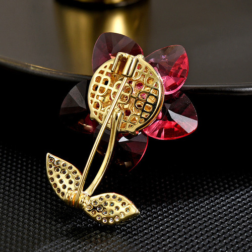 M Regalo Broche Flores Cristal Para Navidad