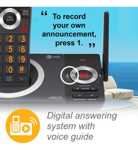 Teléfono Inalámbrico At&t Cl82319 Dect 6.0 3 Auriculares Con