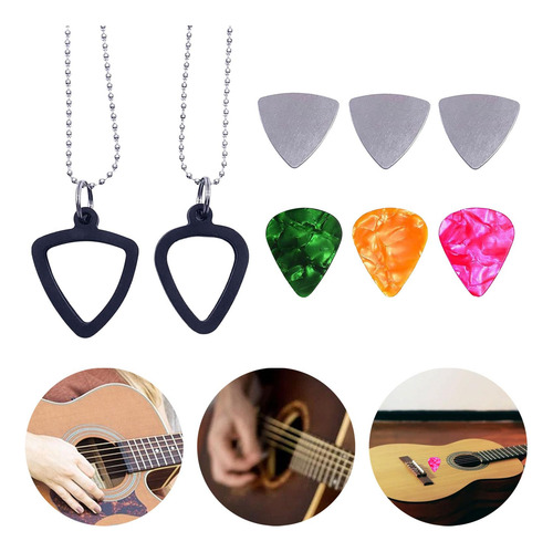 Colar De Suporte De De Guitarra Com 3 S De Aço Inoxidável,