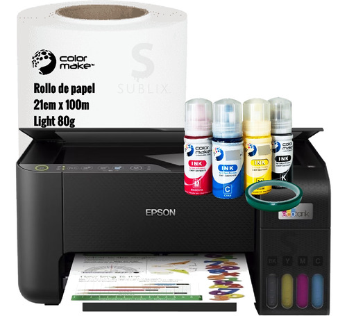 Multifuncional Epson L3250 Sublimacion + Rollo 80g Colormake