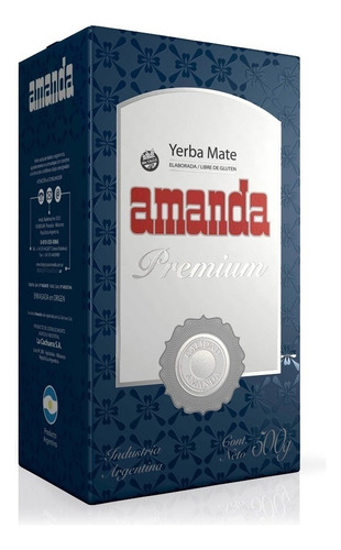 Yerba Mate Amanda Premium Con Palo Caja 500g Sin Tacc