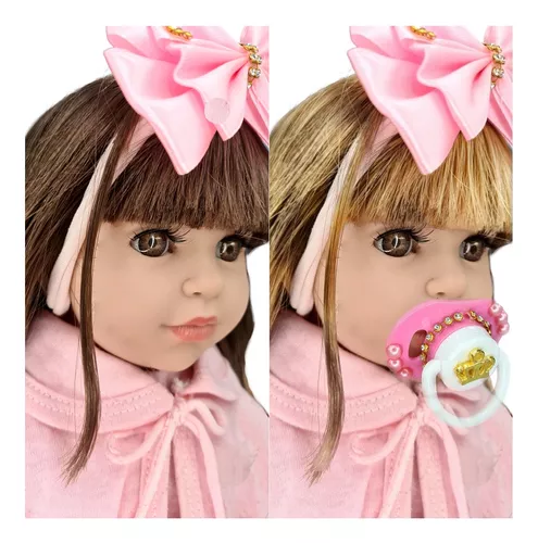 Boneca Bebe Reborn Yasmin Balone Vermelho Cegonha Reborn Dolls Mais 24  Acessórios 48cm - Chic Outlet - Economize com estilo!