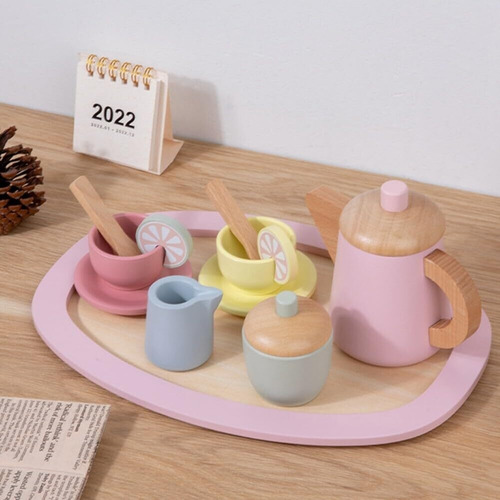 Juego De Té Madera Para Niñas Pequeñas, Juego Té Para Niñas