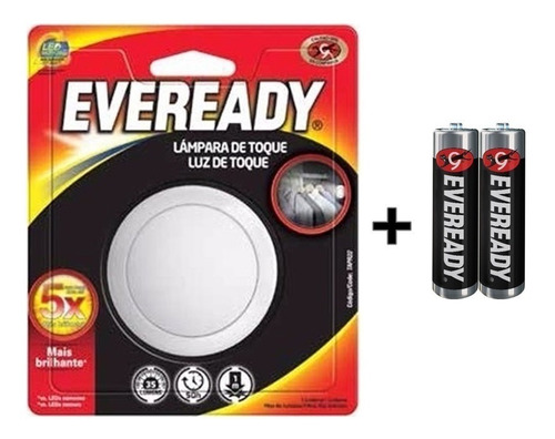 Lampara Pared, Closet 1 Toque Led Eveready + Pilas