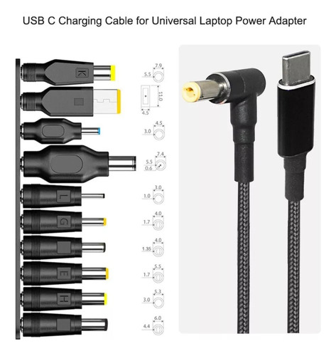 Adaptador De Corriente Usb C Para Conector Tipo Portátil