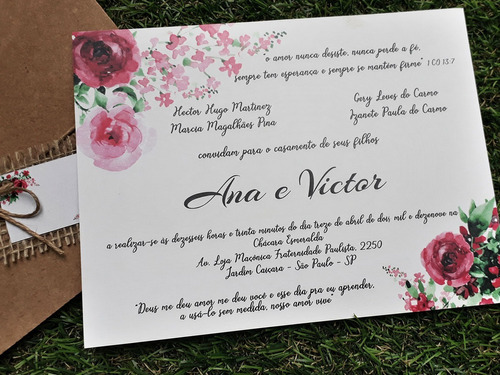 Featured image of post Rustico Floral Convites De Casamento Convite feito em papel kraft de 200g capa e interior em verg 180g