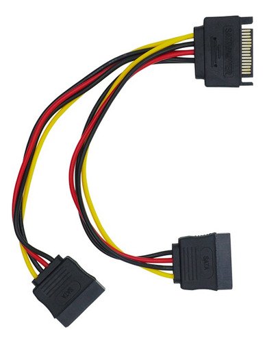 Cabo Duplicador Extensor Sata Energia Y 1x Macho P/ 2x Fêmea