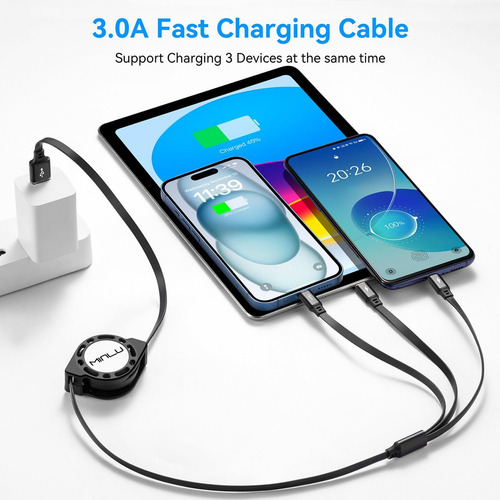 Cable De Carga Múltiple Usb Tipo C Puerto Micro Y iPhone