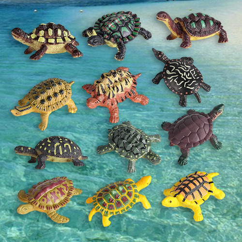12x Simulação Animais Marinhos Tartaruga Figuras De Ação