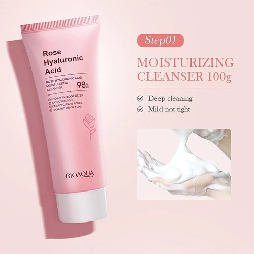 Jabon Acido Hialuronico Rosa Hidratante Bioaqua
