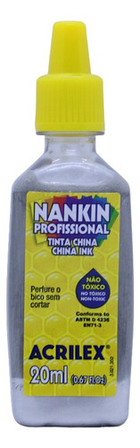 Tinta China Acrilex Nankin Dorado Plateado 20ml Unidad