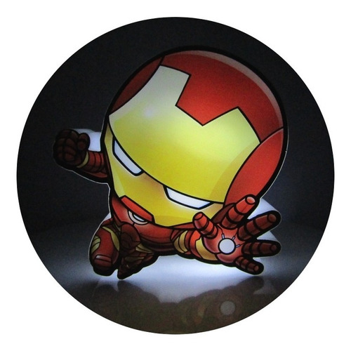 Luz Decorativa Mural 3d Mini Ironman Marvel Vengadores