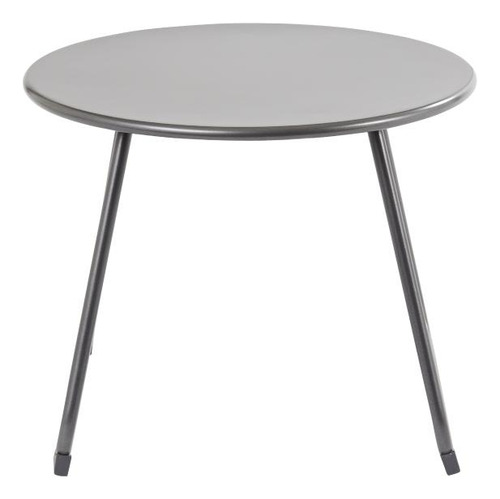 Mesa De Apoio Redonda Timea Aço 37x48x48cm Cinza Naterial