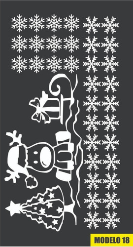 Decorativos De Navidad Reutilizables Estatico Color Blanco18