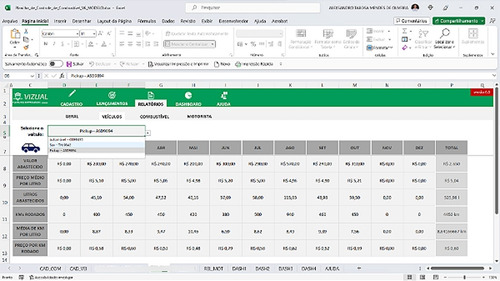 Planilha De Controle De Combustíveis Em Excel 6.0