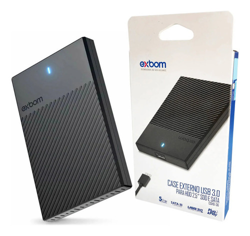 Case Externo Portátil Exbom Cghd-36 2.5 Usb 3.0 - Preto