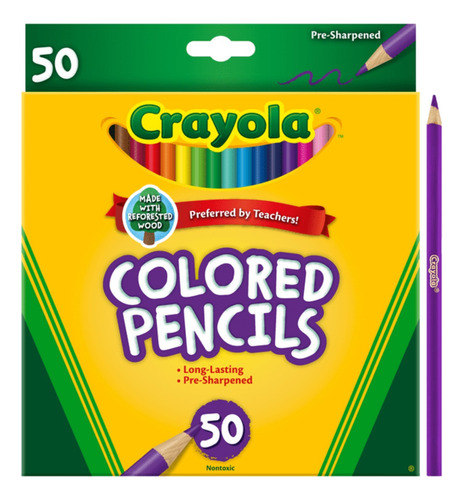Colores Crayola Lapiz 50 Pieza Diferente Colores Xchws C