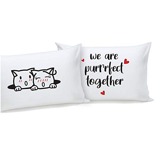 Purrfect Together - Fundas De Almohada Para Gatos, Regalos P