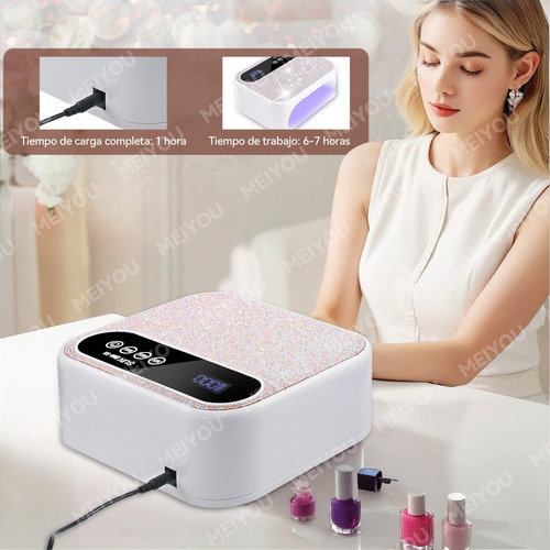 Lámpara de Uñas MEIYOU 168W 42 UV LED 4 Ajustes de Temporizador y Pantalla LCD Lámpara de gel de Curado Portátil más Rápido