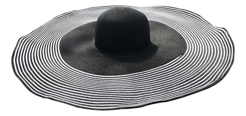 Sombrero Grande De Paja Con Sombrilla For Mujer, Sombrero D