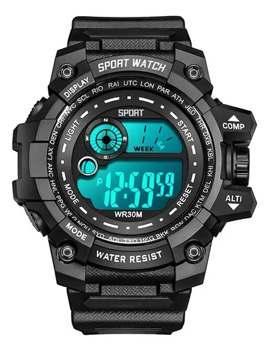 Reloj digital negro sale