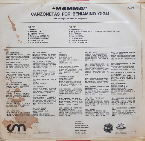 Beniamino Gigli - Mamma Lp C (Usado)