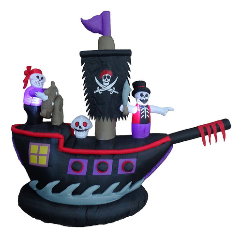 Barco Pirata Inflable De 7 Pies Halloween Bzb Goods 