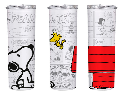 Termo Snoopy Vaso Skinny Acero Inoxidable Woodstock Peanuts