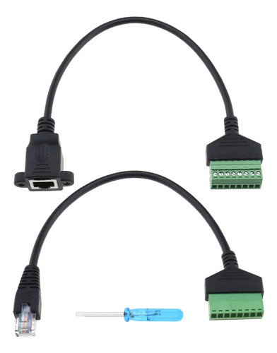 2 Piezas De Conector De Terminal De Tornillo Rj45 A 8 Pines 