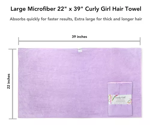 Curly Girl, Toalla Para El Pelo Rizado, Microfibra Grande