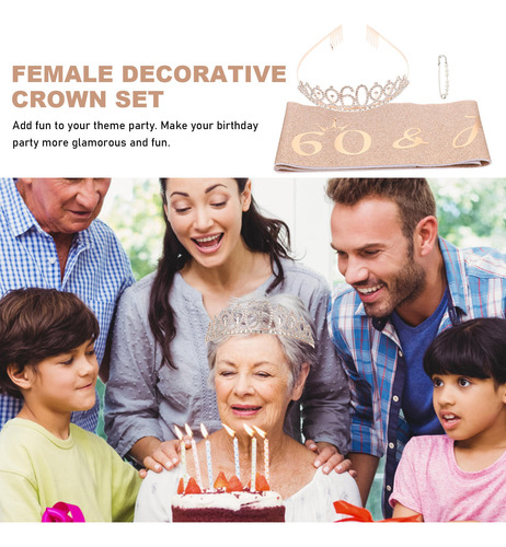 1 Juego De Tiaras Con Banda Y Corona De Cumpleaños Con Purpu