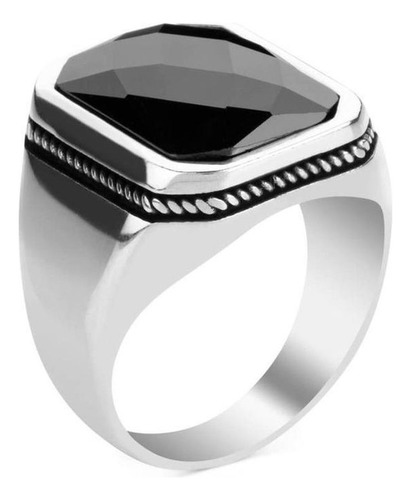 Sortija Para Hombre Con Piedra Ónix En Plata 950