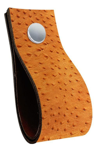Asa de piel Aduze Avtz, color negro cromado, color caramelo, 13,8 x 2,5 cm