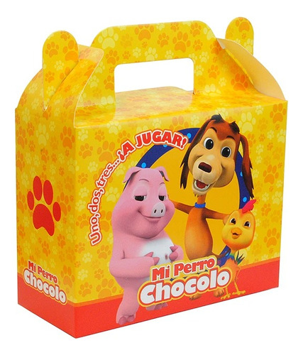 Pack 12 Cajas Para Dulces  Sorpresa Cumpleaños Perro Chocolo