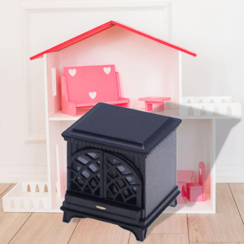 2 Chimenea De Casa De Muñecas 1:12 Con Modelo De Negro