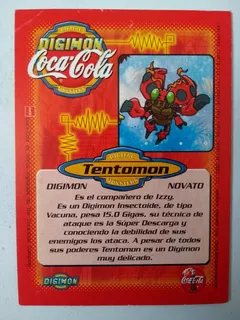 Tentomon Card #13 Digimon Coca Cola Sere 1, Perú, Año 2000