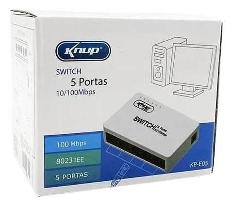 Switch 5 Portas 10/100 Knup Kp-e05a