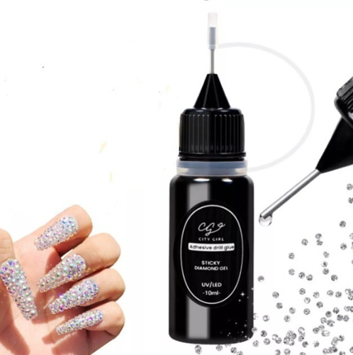 Diamond Gel Glue Uv Led 10ml Pegamento Strass City Girl