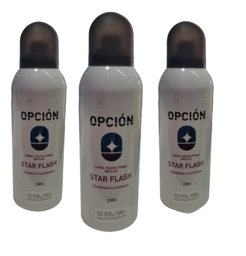 3 Destellos Luminosos Star Flash Opción En Aerosol Oro 190ml