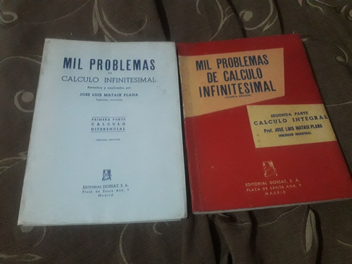 Libro Mil Problemas Diferencial E Integral 2 Tomos Mataix