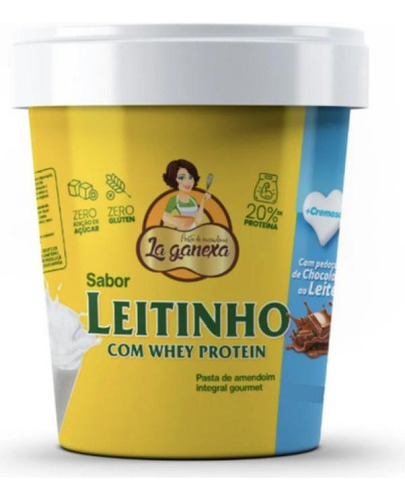 Pasta De Amendoim Leitinho Com Whey Protein 450g La Ganexa
