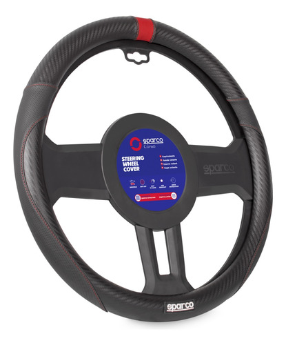 Cubre Volante Sparco Negro Con Fibra Carbono Sps123rd