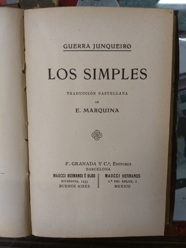 Los Simples - Guerra Junqueiro - Ed. F. Granada
