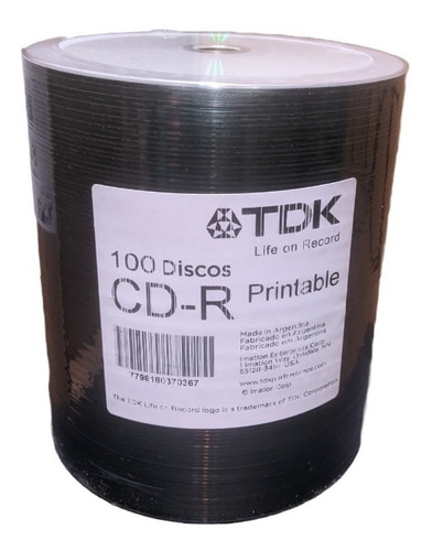 Cd Tdk Printable  X 100u 700mb 80 Min