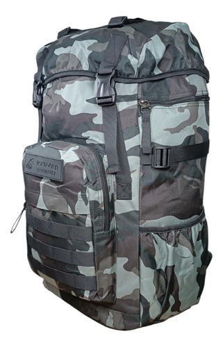 Mochila Tática Militar Camuflada 50l Impermeável, Reforçada, Com Compartimento Para Notebook, Ideal Para Camping, Trilhas E Uso Urbano